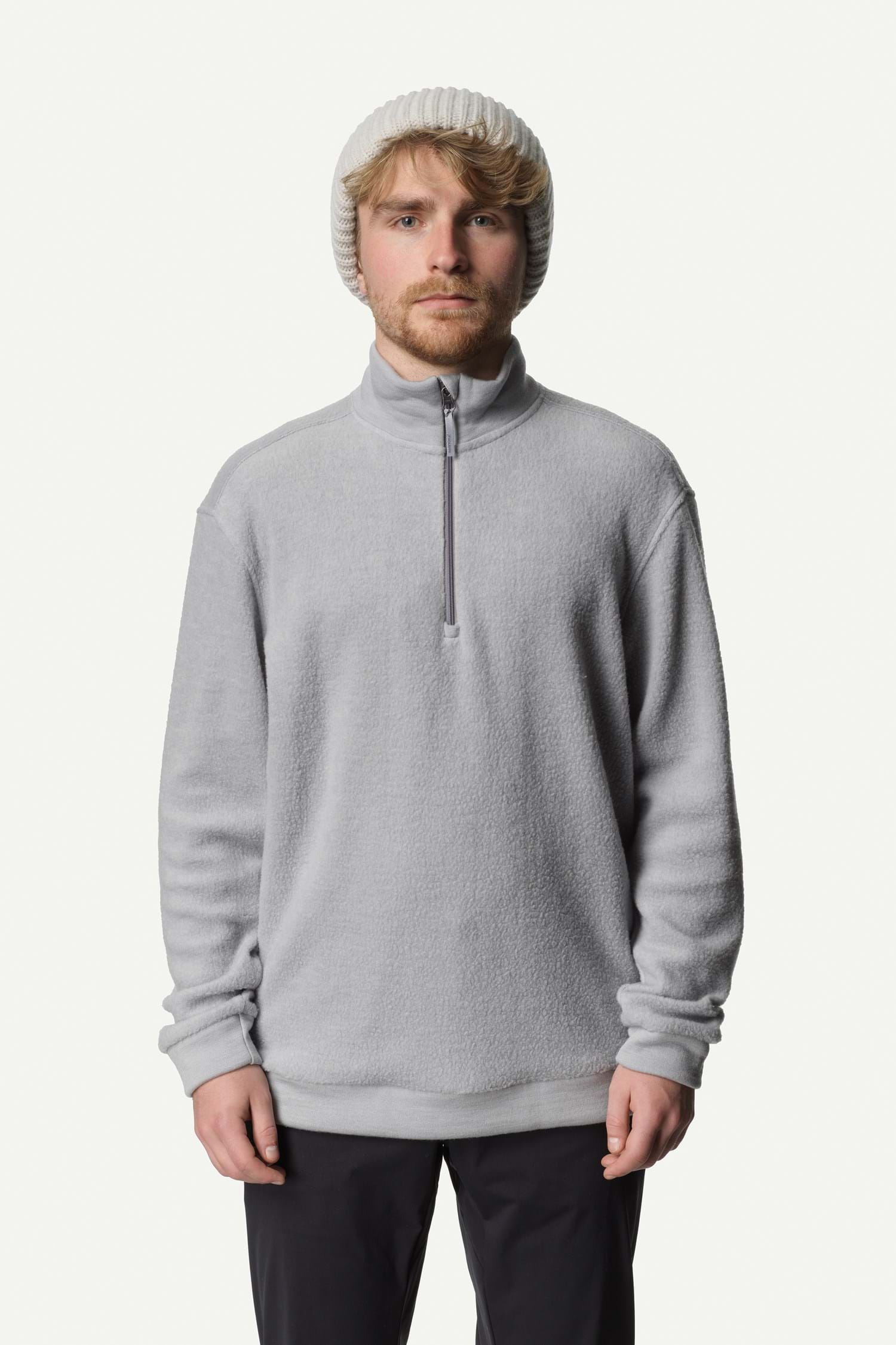 Nordic Fleece Quarter Zip Sherpa Pullover in Gray with Gray Gray / XS