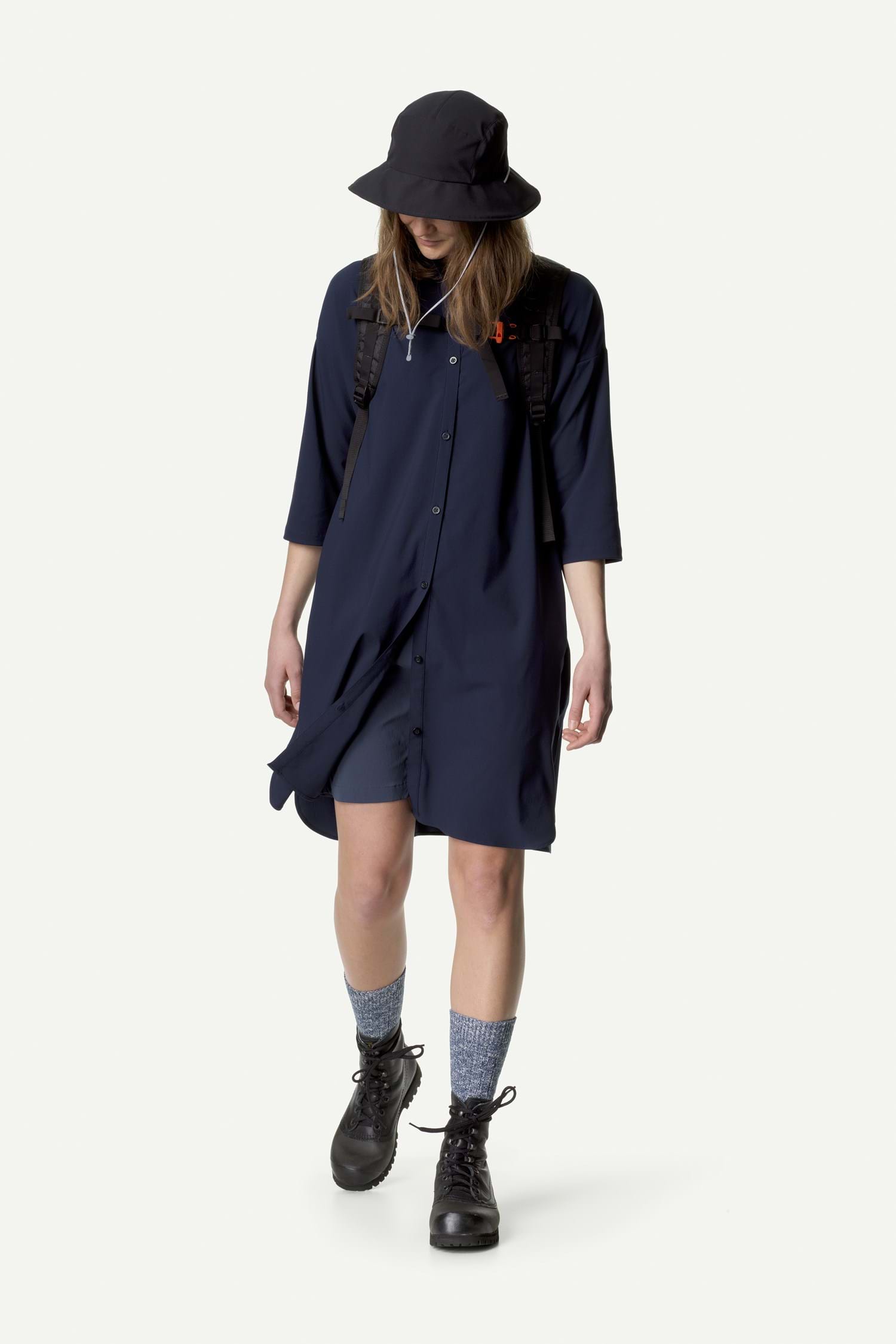 Houdini W's Route Shirt Dress II, Blue Illusion, XL